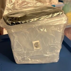 NEW Tupperware cereal container with black lid holds approximately 13 cups